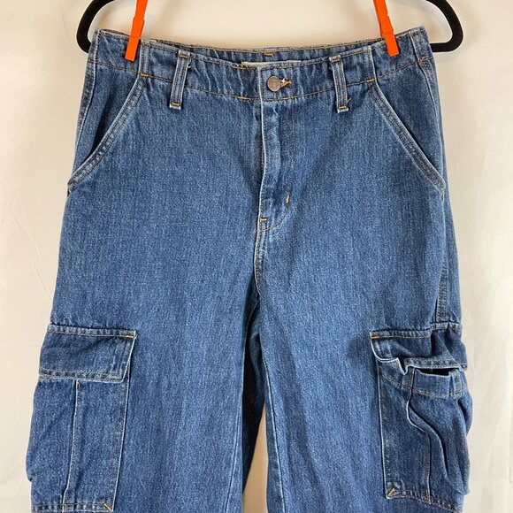 Levi's '94 Baggy Jeans 26 Blue Cargo Pockets Cinched Ankles - Picture 2 of 14